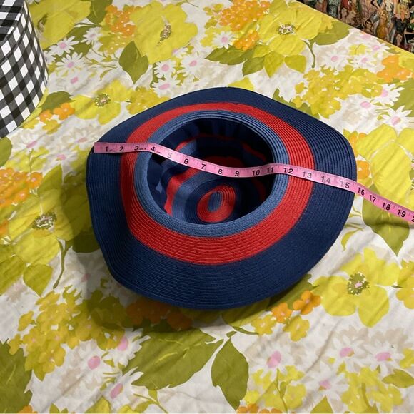 Striped Summer Hat Wide Brim OSFA - Picture 5 of 5